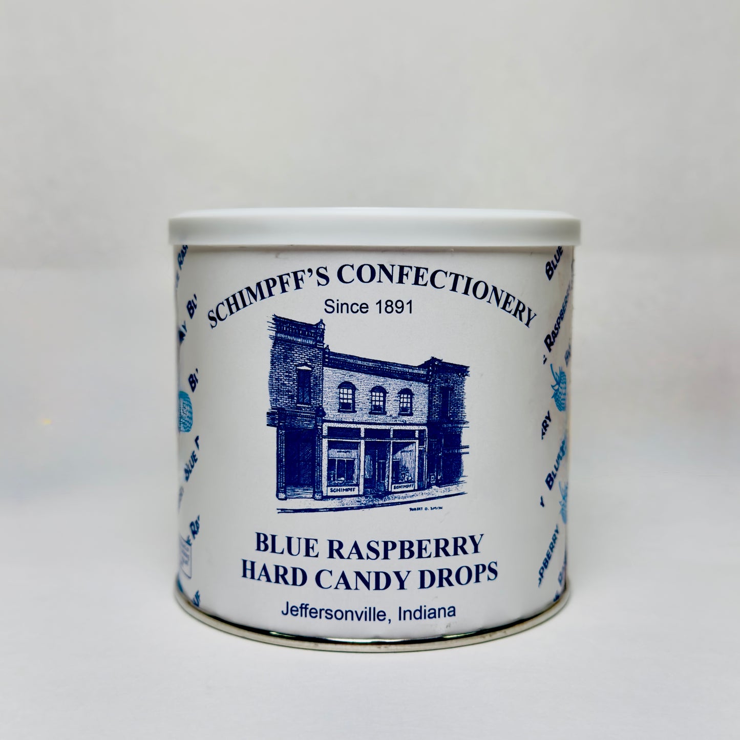 Schimpff's Sour Blue Raspberry Drops Can